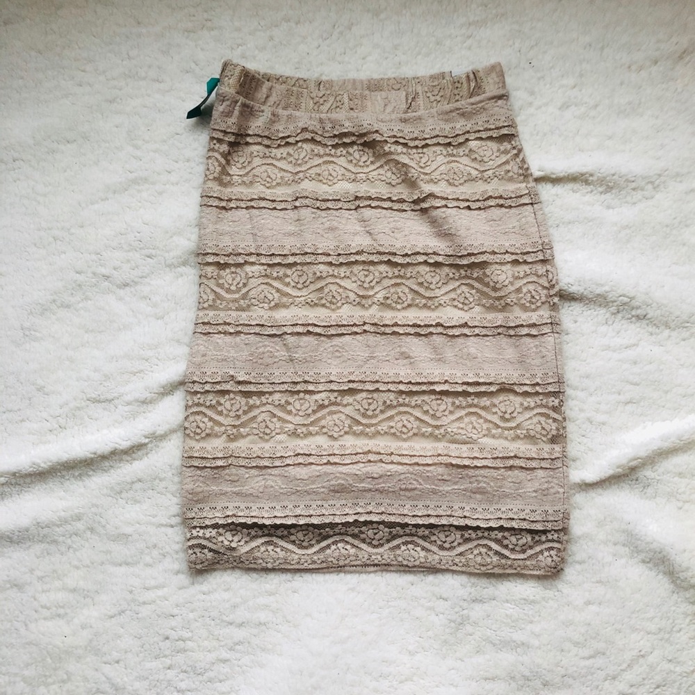Maurices cream lace pencil skirt